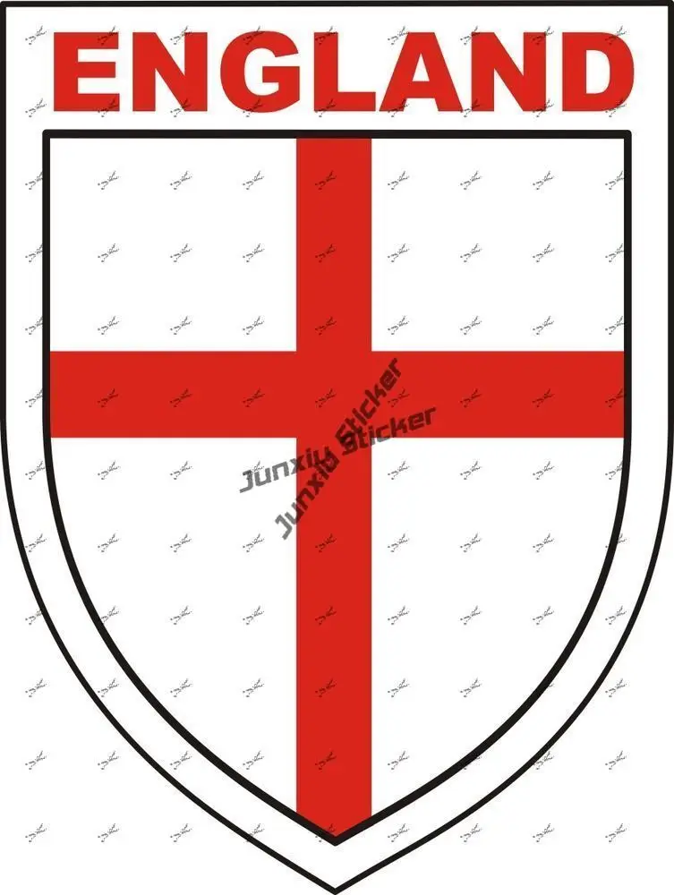 

England Shield Decal Cross of St George Flag Patriotic Badge Flag Emblem Stickers Flag Waterproof Emblem with England Badge