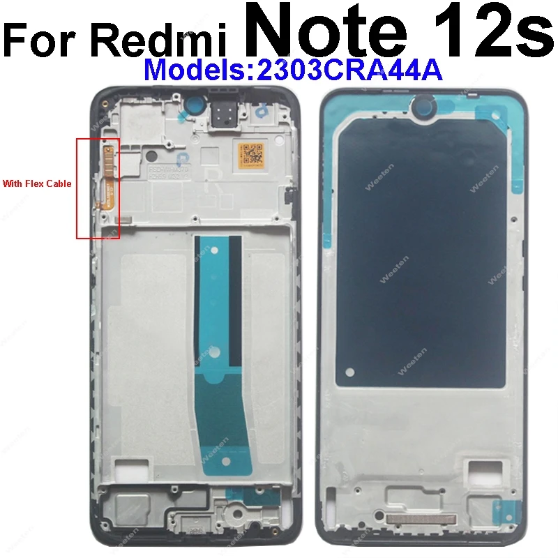 Front LCD Frame Cover For Xiaomi Redmi Note 12 12s Pro Plus 4G 5G LCD Frame Housing Plate Bezel Cover Replacement Repair Parts