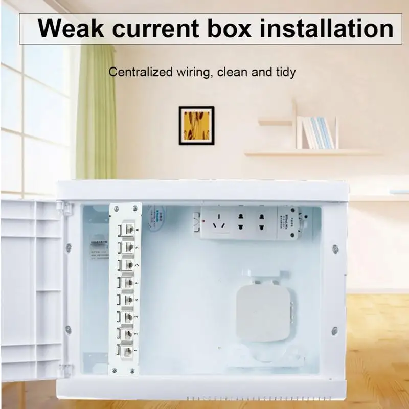 E1PF 8-Port Cat6 Shielded Patch Panel 10G Ready Metal Housing Color-Coded Labeling