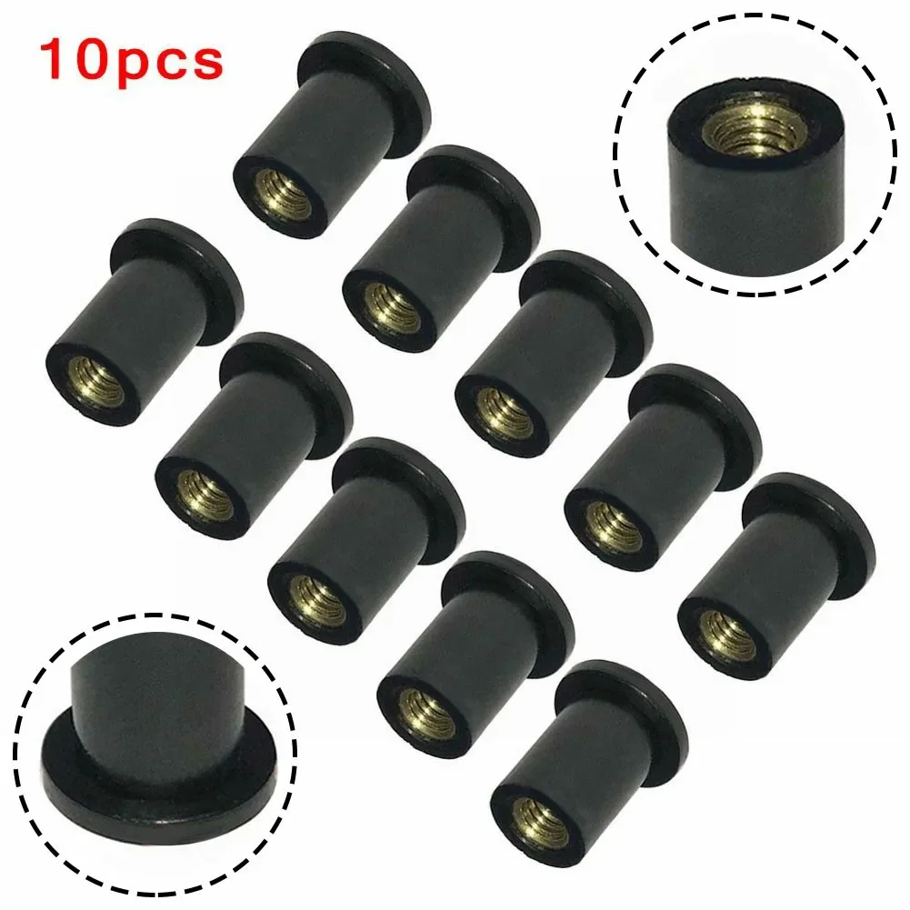 10X Motorcycle Windshield Rubber Nuts/M5/M6 Vibration Damper Panel Mounting 5mm Universal M5 Rubber Nuts For Most Windshields