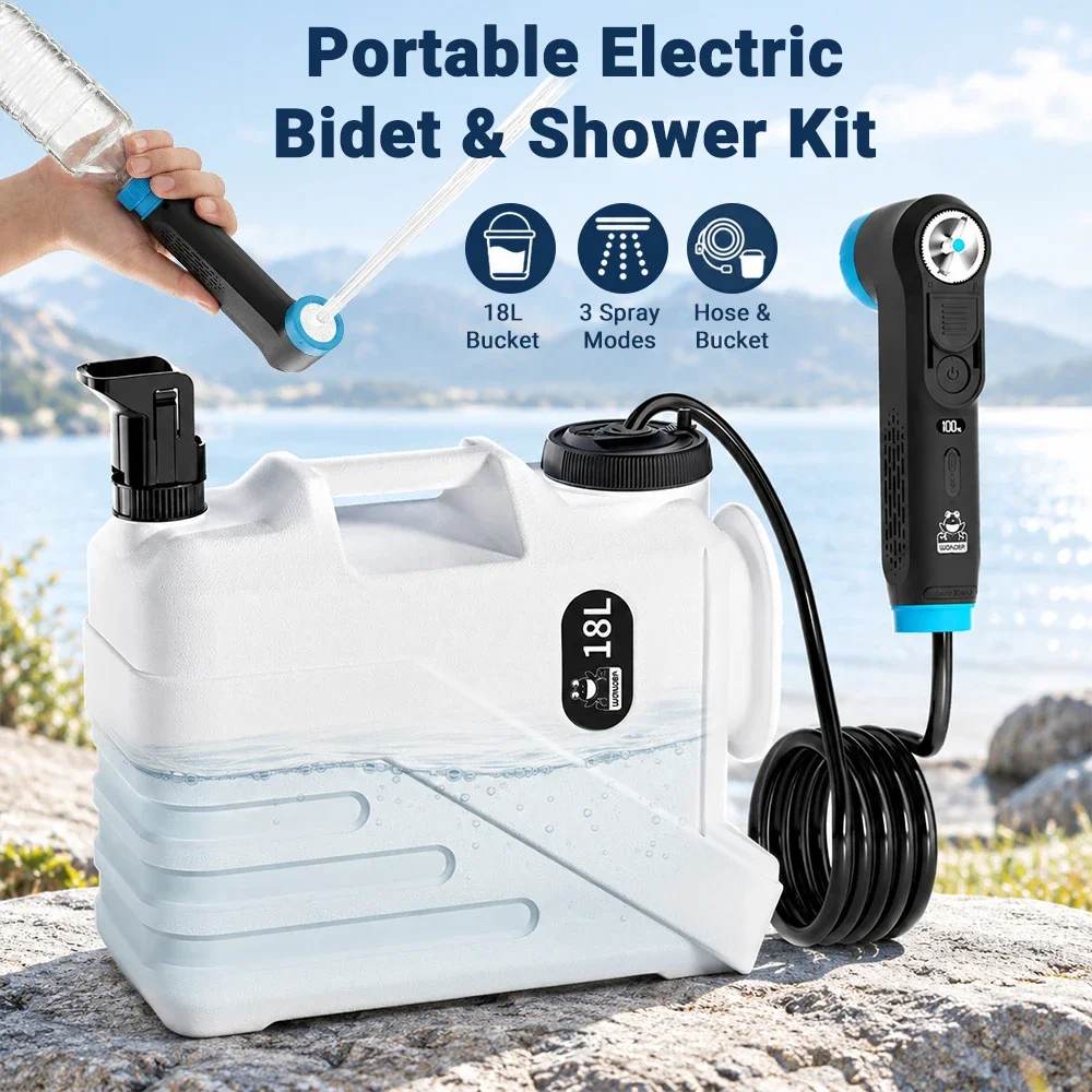 18L Portable Bidet Electric Rechargeable Handheld Bidet Toilet Shataf for Personal Cleaning Care Travel Camping Shower Sprayer
