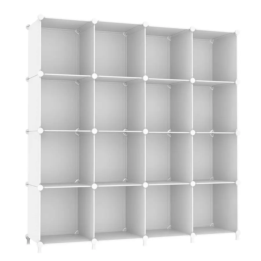 Cube Storage Organizer, 16 Cube Closet Organizer, Stackable Storage Cube Shelves, DIY Portable Closet Clothes Organizer Shelvin