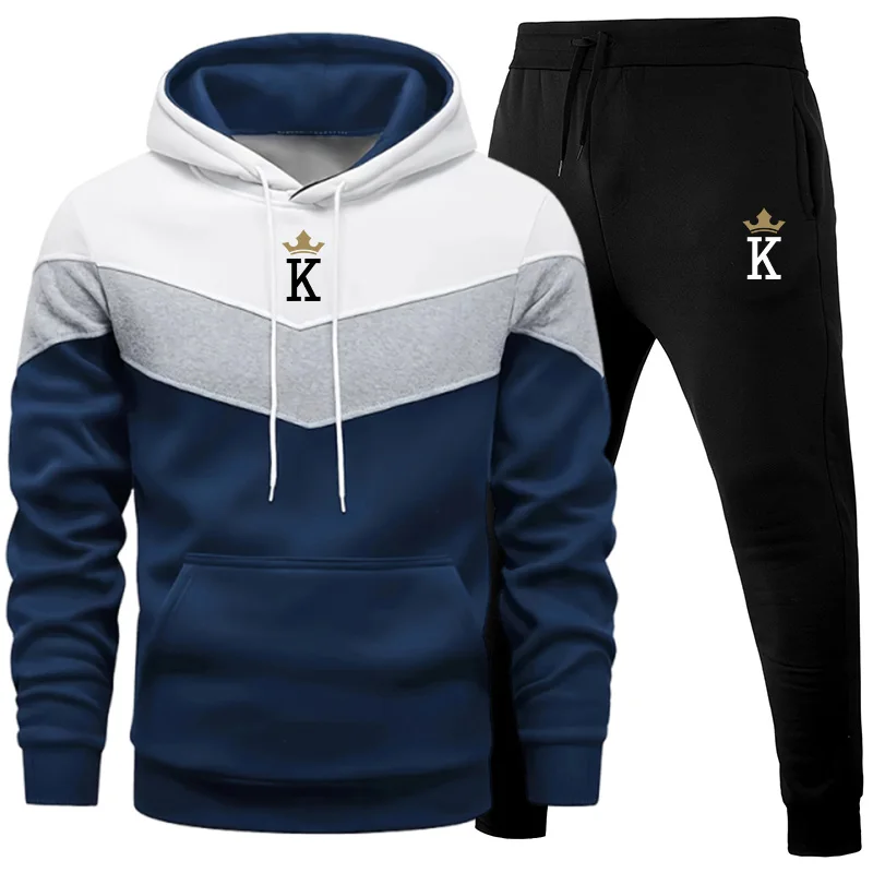 

Autumn Winter Men Tracksuits Sets Long Sleeve Hoodie+Jogging Trousers Two Piece Fitness Running Suits Sportswear Casual Clothing
