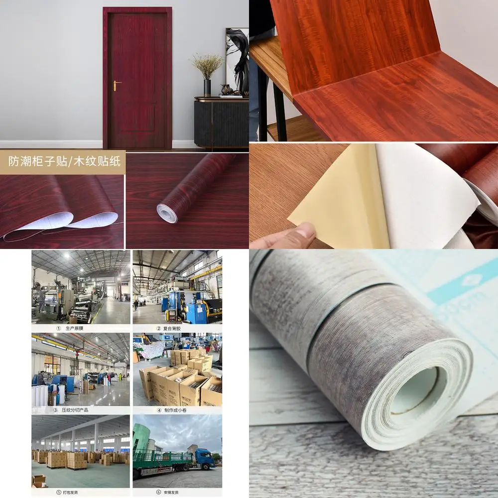 ورق حائط ذاتي اللصق من الخشب الحبوب لباب سطح المكتب وأثاث خزانة المطبخ وملصق حائط مقاوم للماء