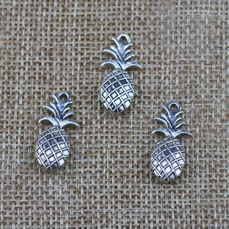 10pcs/lot  23*11mm Metal Alloy Friut Pineapple Charms For Women DIY Jewelry Making Handmade Charms