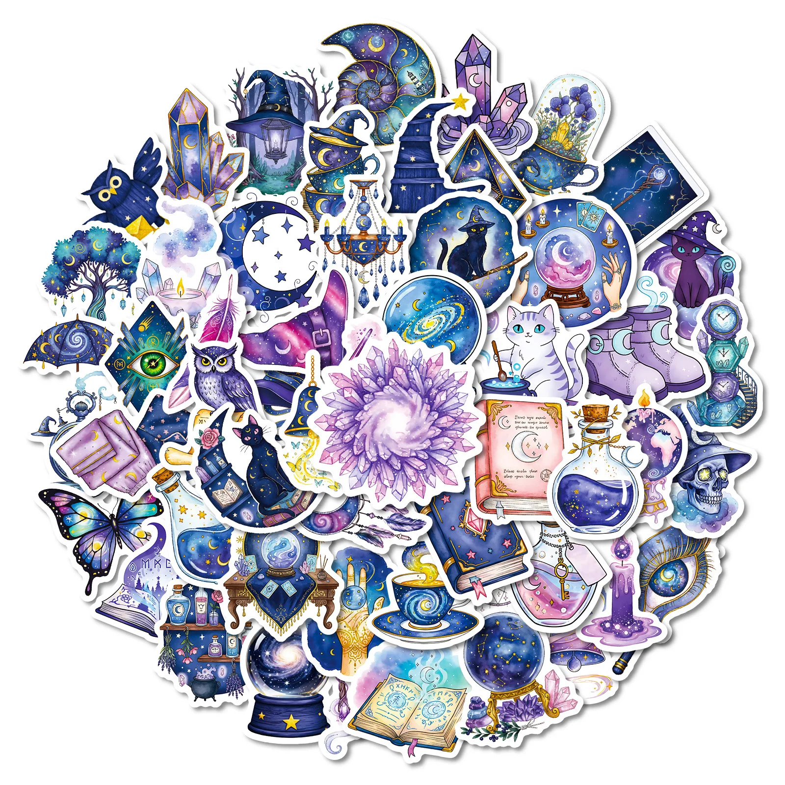 

56PCS Watercolor Magic Butterfly Graffiti Sticker DIY Decoration Mobile Phone Case Notebook Water Cup Toy Gift Sticker