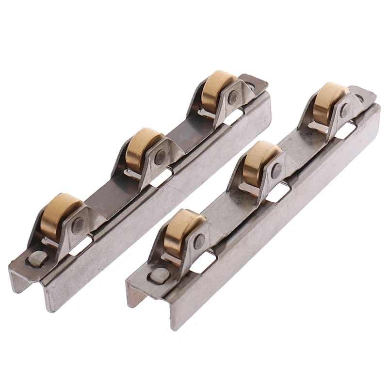 1PC 8/10mm Glass Sliding Door Roller Clamp Stainless Steel Wheel Pulley Rollers For Bathroom Door Shop Wine Cabinet