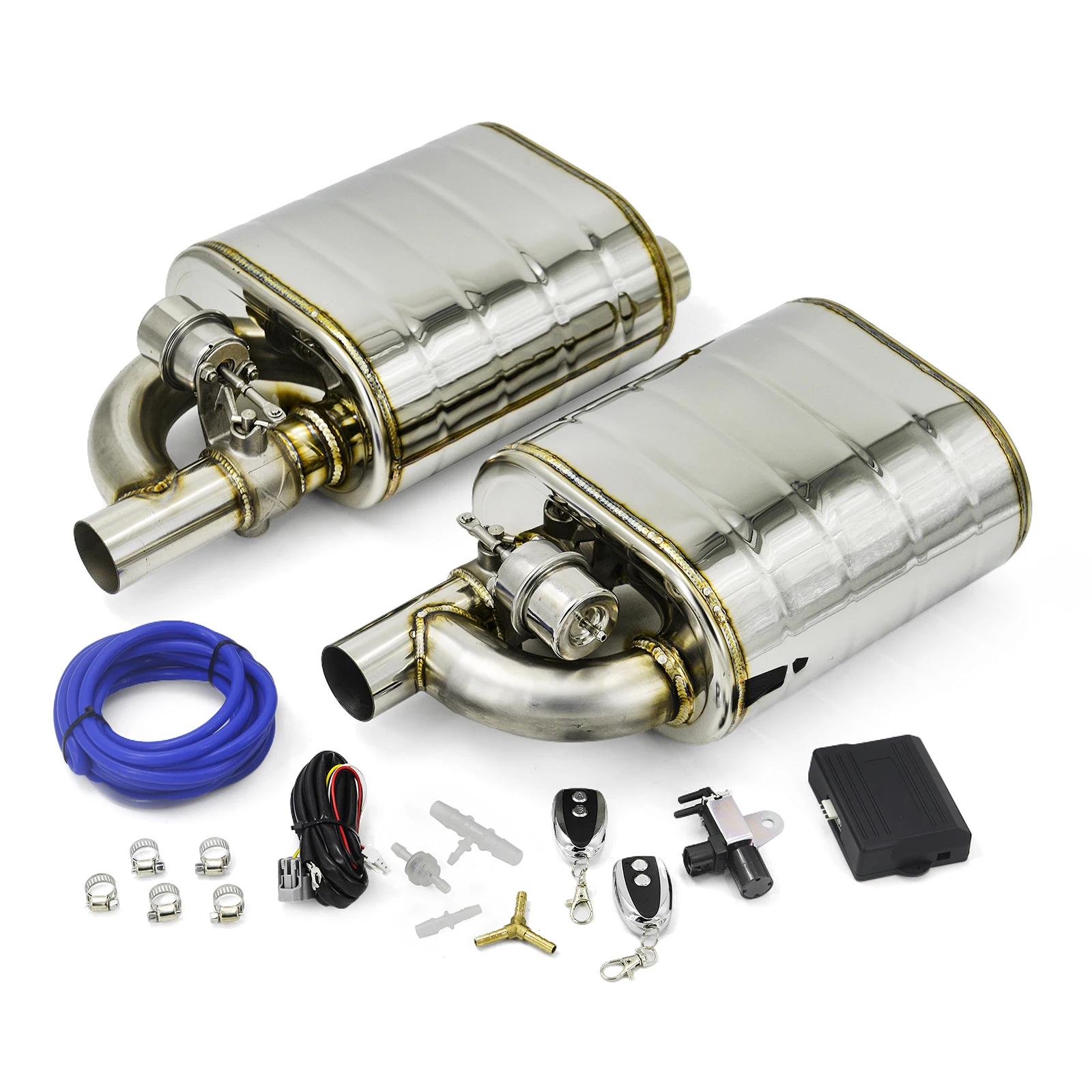 

Двойной глушитель с одним входом и одним выходом с беспроводным пультом дистанционного управления, клапан сброса, выхлопной трубы 51 мм/63 мм/76 мм