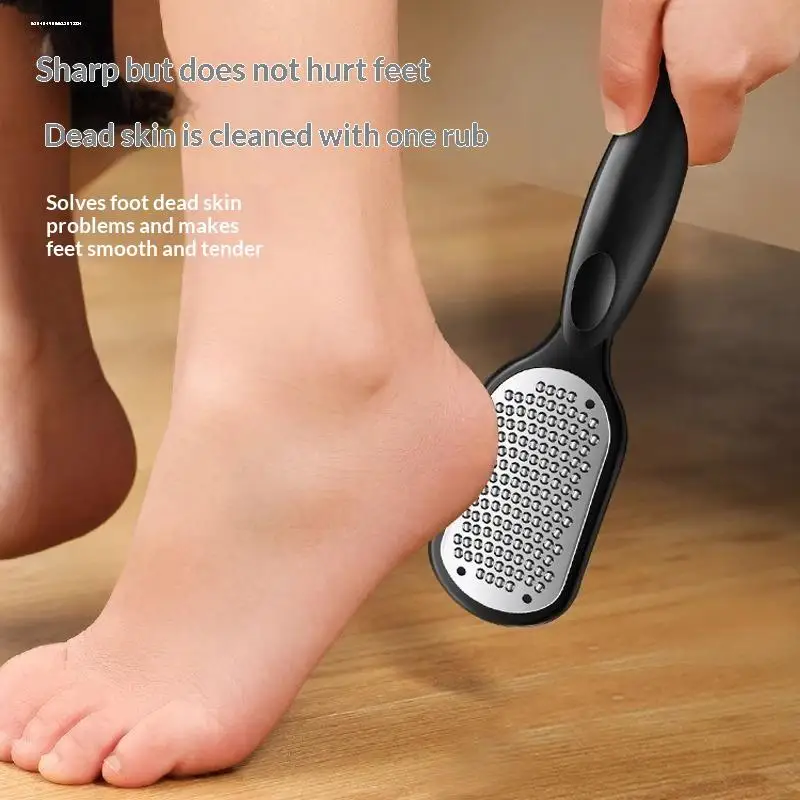 【B】1Pcs Heavy-Duty Stainless Steel Painless Foot File & Remover With Splash Guard & Handle Suitable For Care Cracked Heels