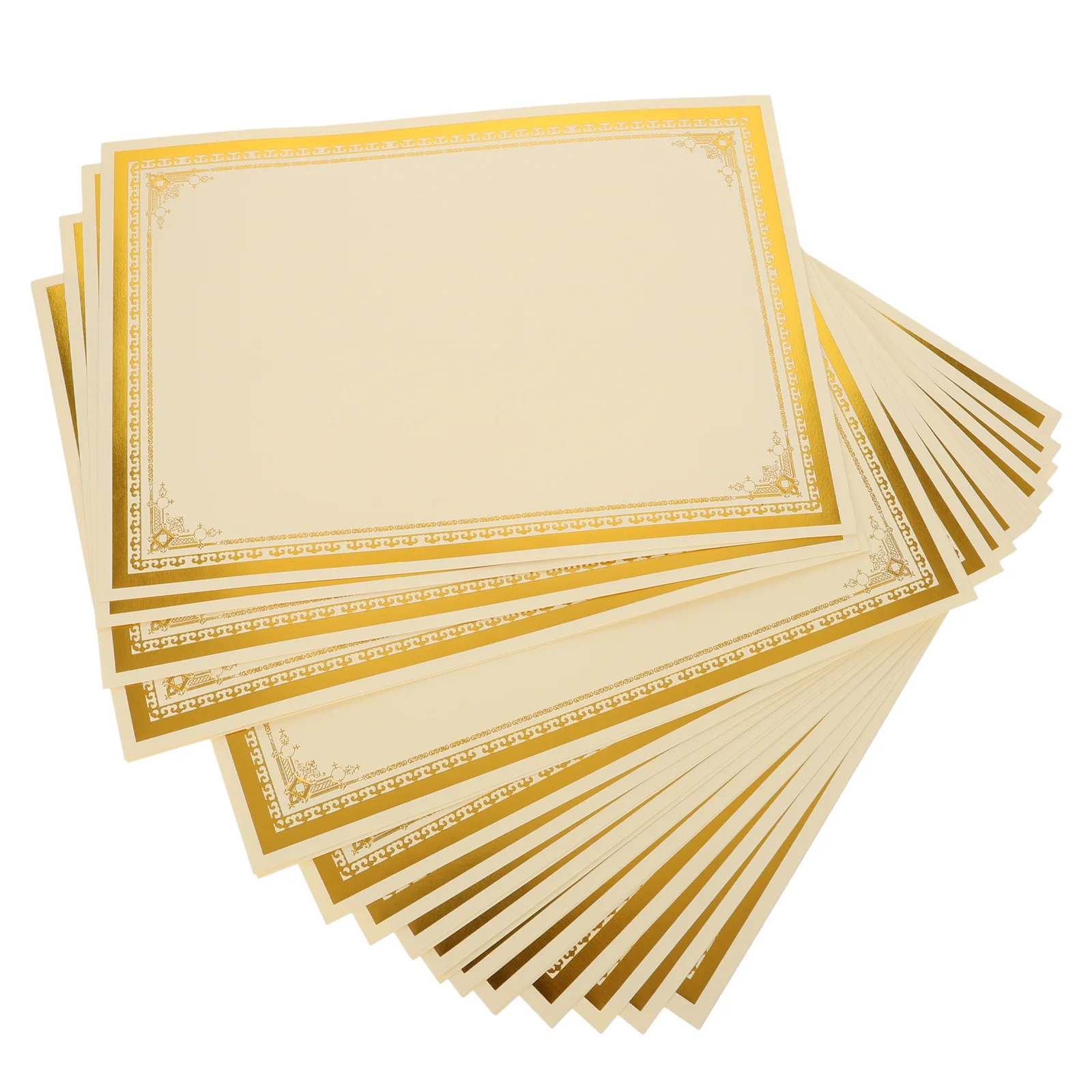 

30Pcs Certificate Paper A4 Blank Award Paper for Graduation Ceremony Office School Diploma Gold Foil 250g Vertical Horizontal