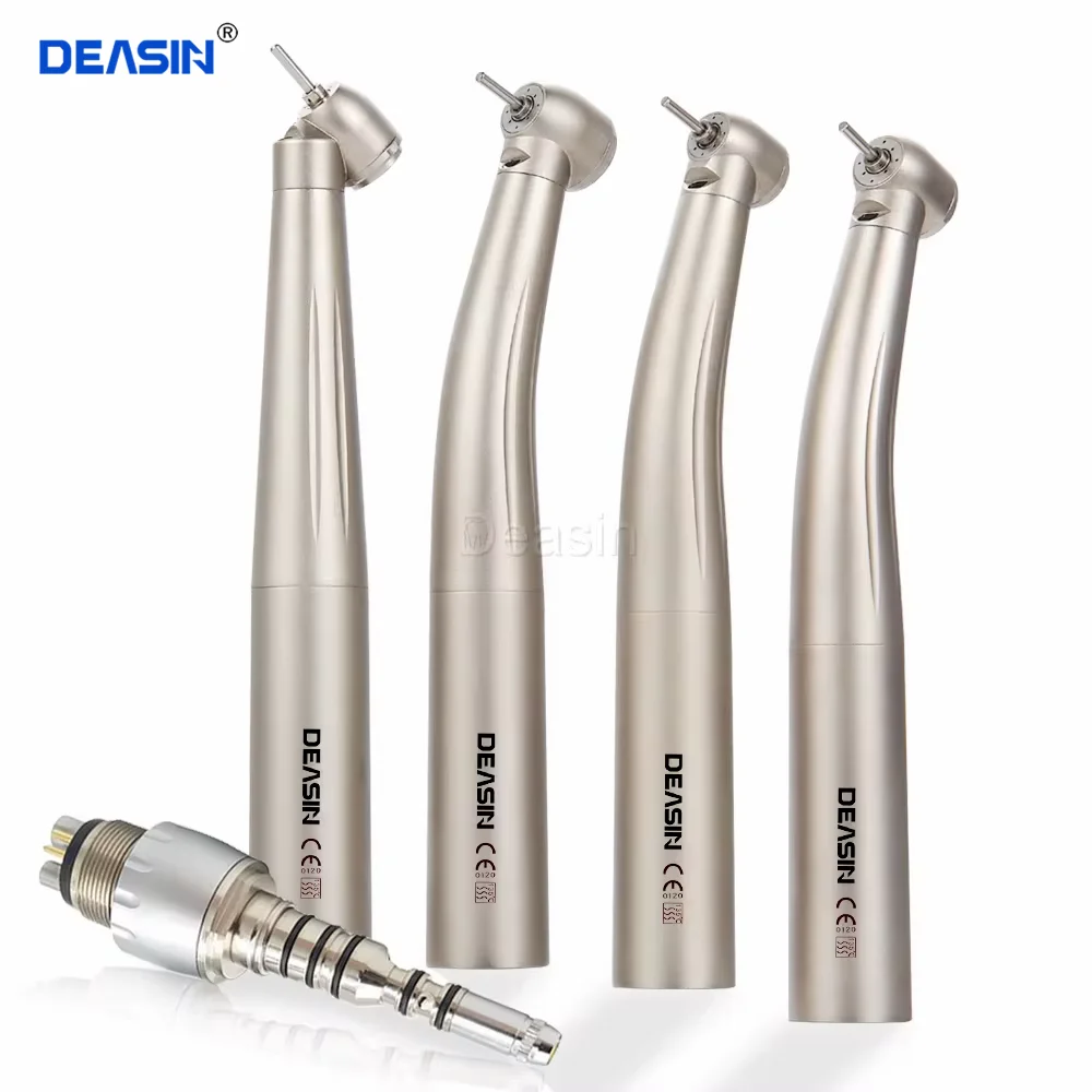 DEASIN Dental Optical Fiber Turbine high Speed 45 degree standard mini torque head rotation led handpiece for kv coupler