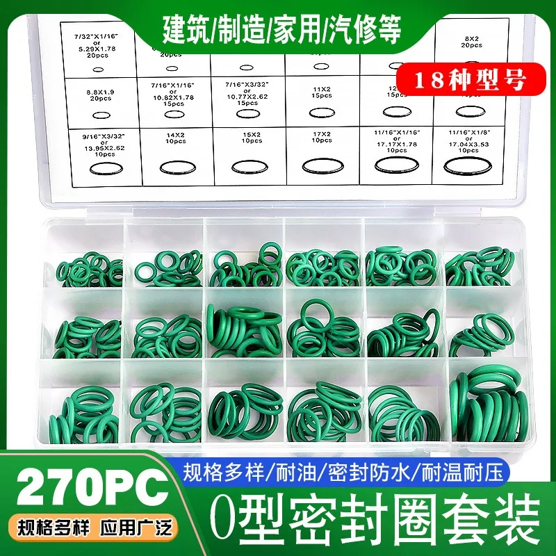 Air Conditioner O-Ring Assortment Repair Kit Fluorine Silicone Nitrile Rubber Sealing Rings Replacement Sealing Parts-3pcs