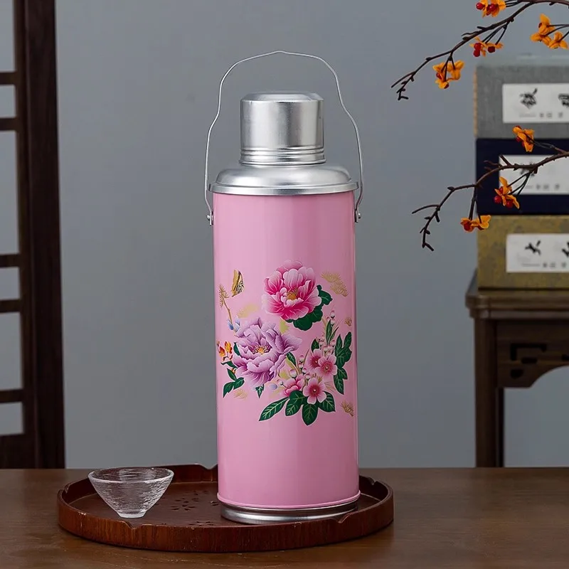 

Home Wedding Vintage Warm Pot Classic Nostalgic Handheld Warm Bottle Creative Home Glass Inner Container Available Vase