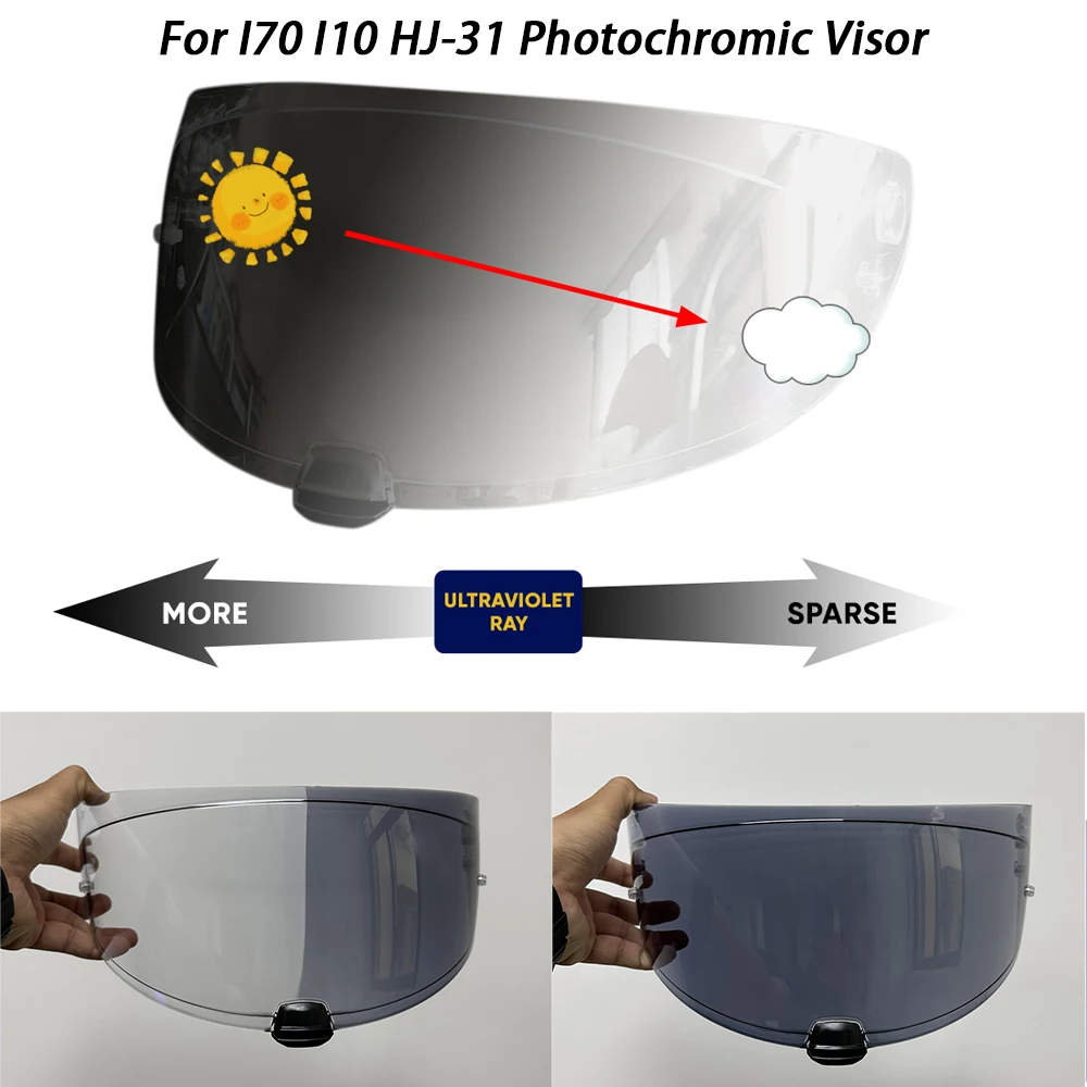 

Козырек для шлема для HJC I70 I10 HJ-31, фотохромный козырек, замена автоматически хромированной линзы
