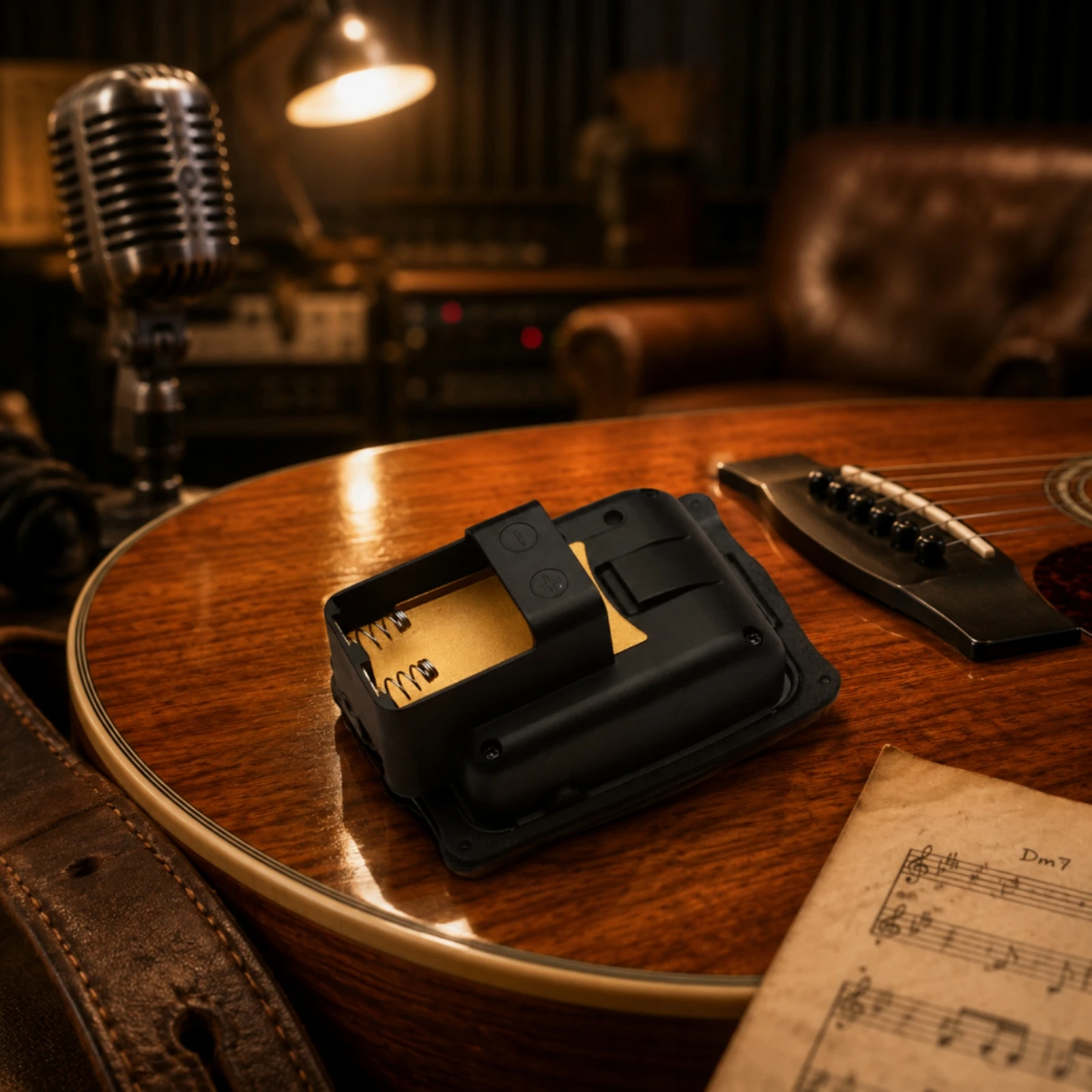 Electro-Acoustic Guitar Pickup System Digital Tuner Guitar Preamp Kit Pre Wired Pickup System Microphone Blend Blend Music view 5