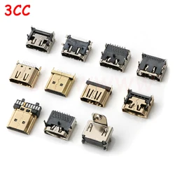 5pcs HDMI HD Interface Connector SMD 19 Pin 19P 20P Vertical HDMI Male Female Plug Socket Surface Mound PCB Receptacle Repair