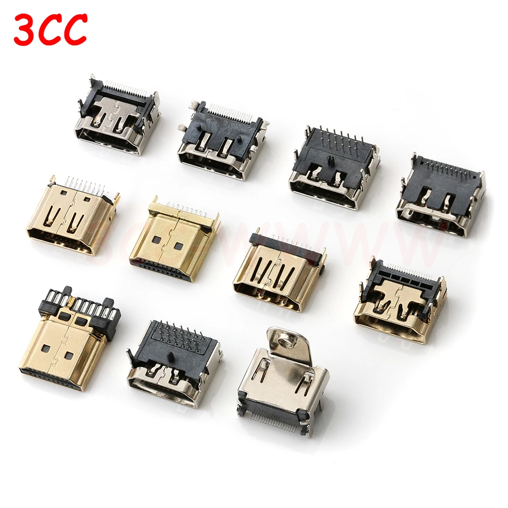 5szt Złącze interfejsu HDMI HD SMD 19 Pin 19P 20P Pionowe HDMI Męskie Żeńskie Gniazdo Wtykowe Powierzchnia Gniazdo PCB Naprawa