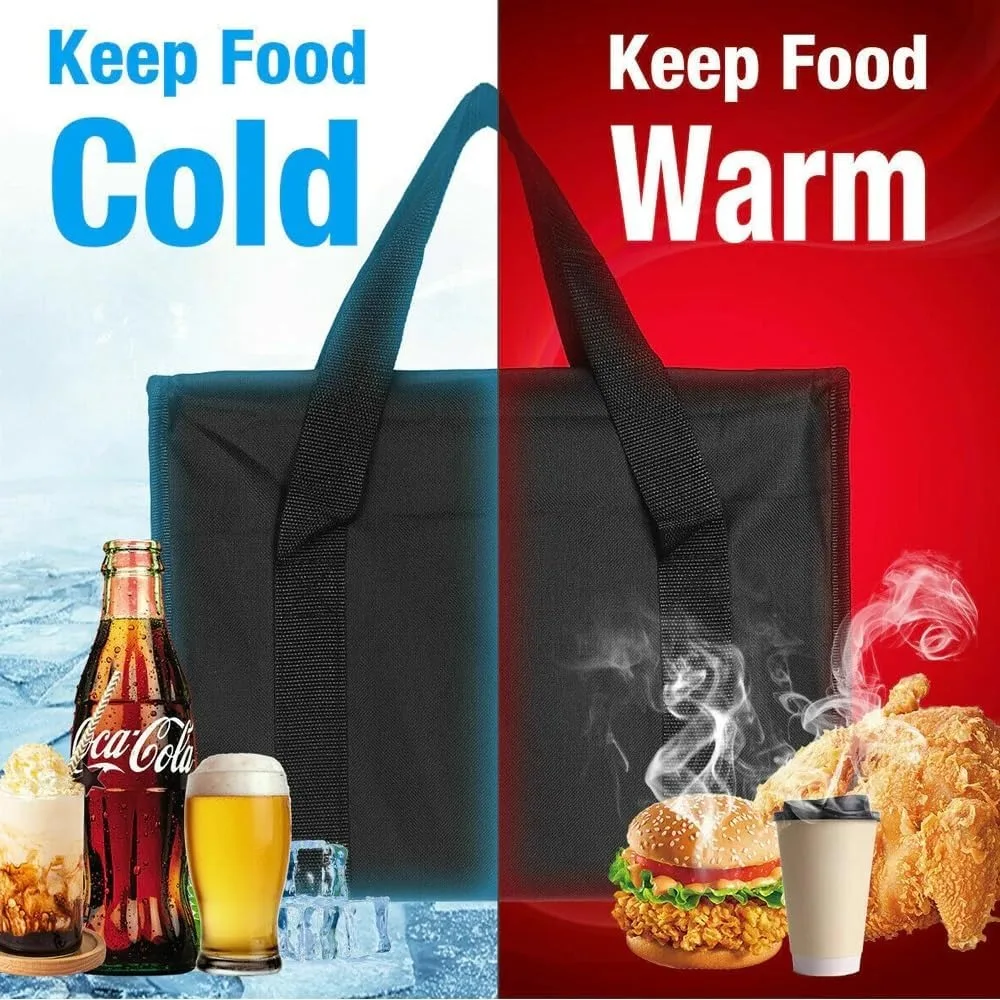Large Insulated Bag,Insulation Food Delivery Bag,Insulated Reusable Grocery Bags,Reusable Grocery Tote,Soft Cooler Bag