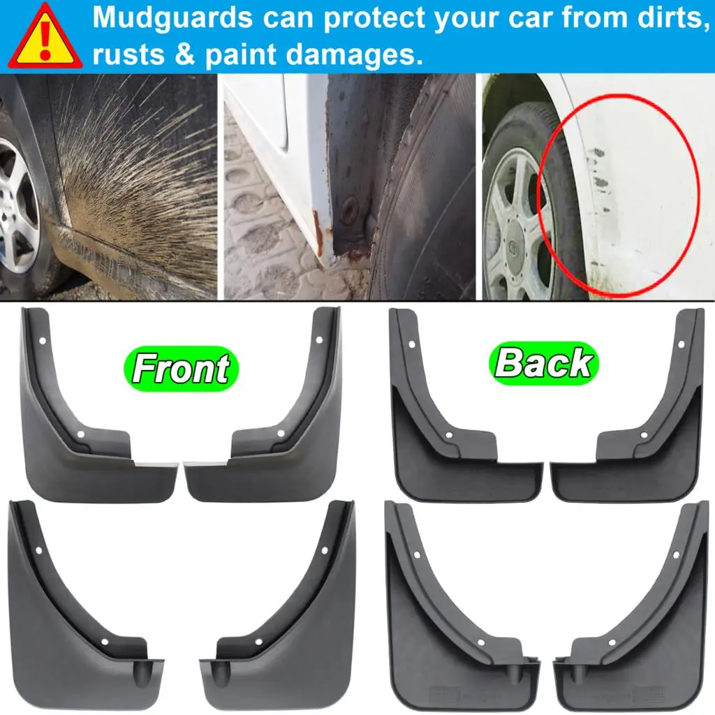 4x/Set Molded Car Mud Flaps Splash Guards For Kia Seltos SP2 2019 2020 2023 Mudflaps Mudguards Car Front Rear Wheel Tyre Styling