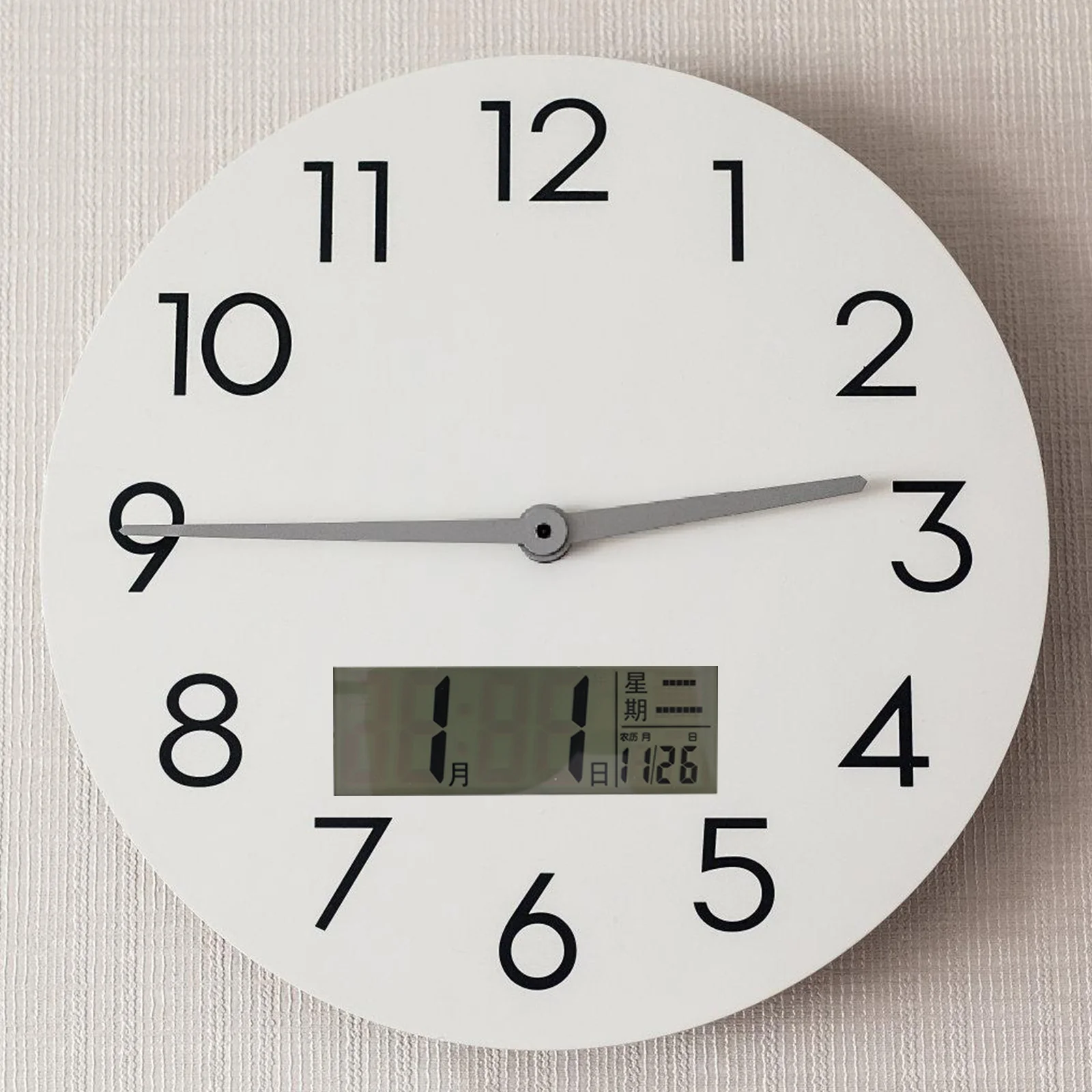 

LCD Screen Wall Clock 110x55mm Perpetual Calendar Digital Clocks Stylish Lunar Temperature Display DIY Accessories Plastic