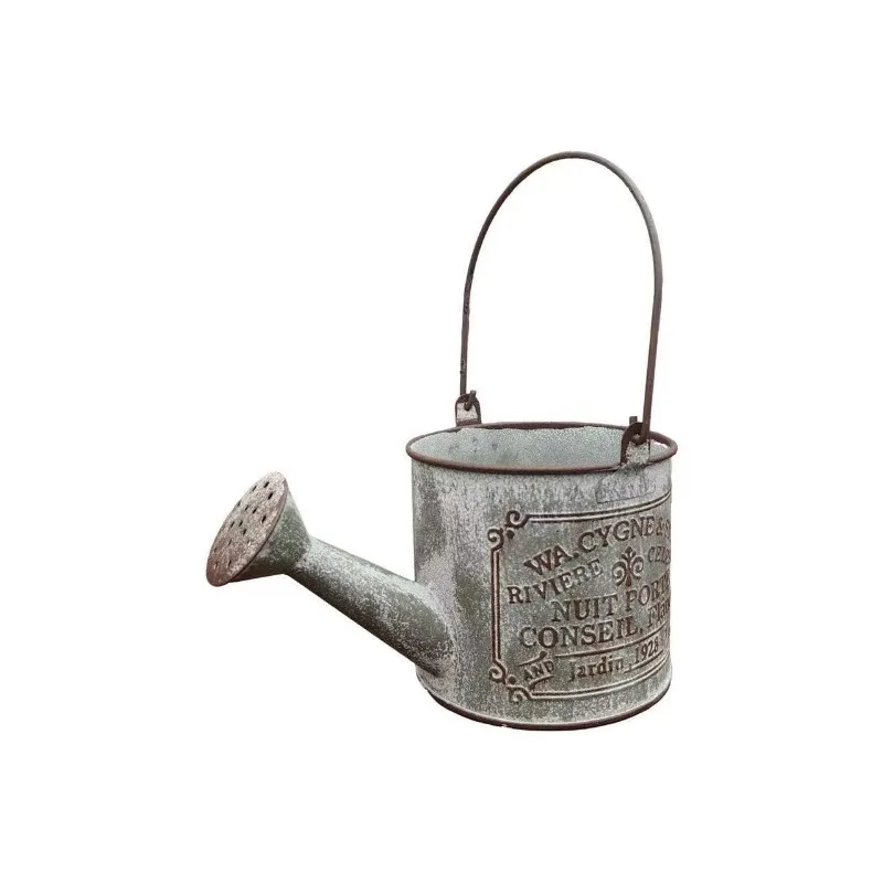 Creative Flower Pot Vintage Distressed Metal Iron Pot Watering Can Frosted Succulent Planter Herb Pot
