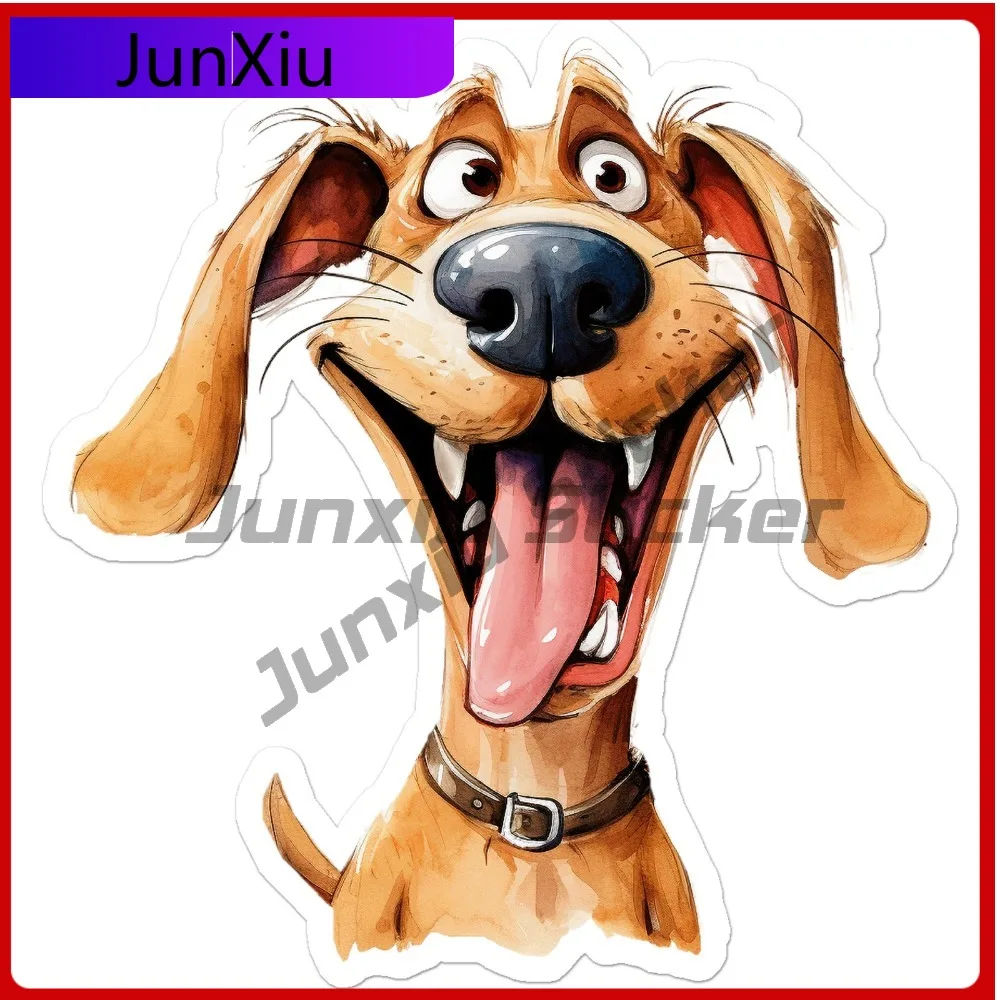

Funny Happy Dog Cute Best Gift Scratch Resistant Stylish Window Decal Waterproof Vinyl Car Laptop Bumper Auto Exterior Decor