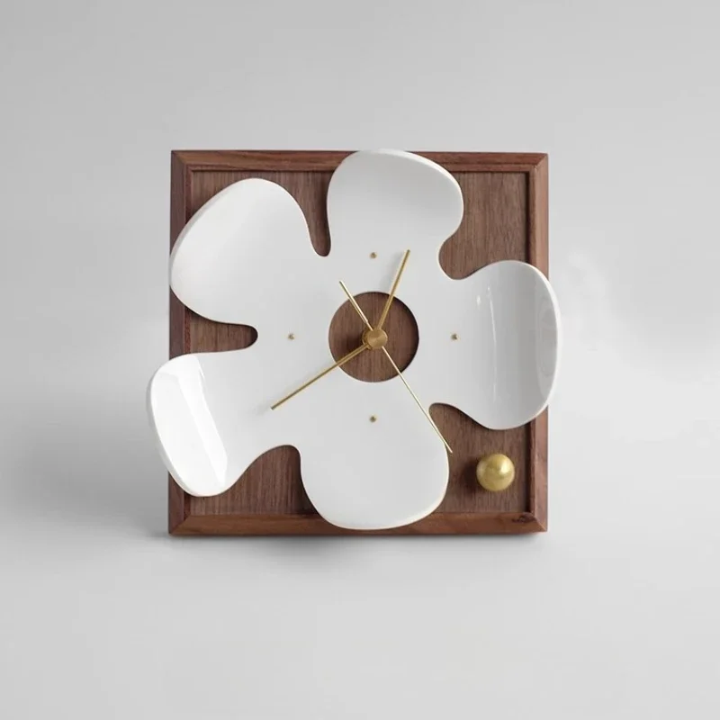 Modern Living Room Decoration Wall Clock Flower Design Mute Clock Mural Bedroom Wall Clock Restaurant Desktop Gadgets Home Decor