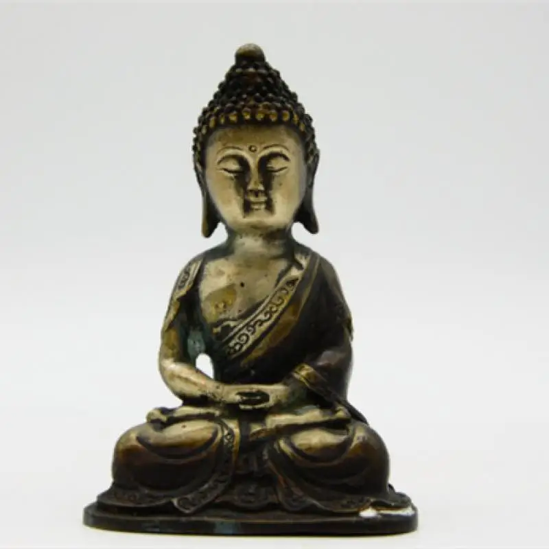 

Collect Old Chinese Silver Plated Copper Handmade Sakyamuni Buddha Statue