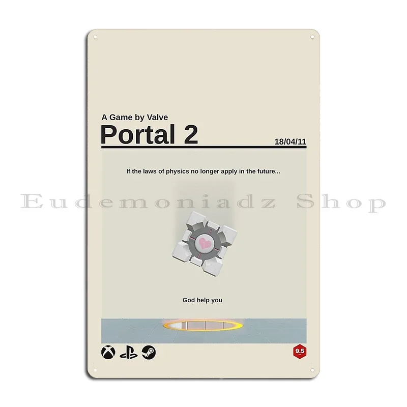 Portal 2 Poster Metal Sign Design Wall Decor Print Bar Garage Tin Sign Poster