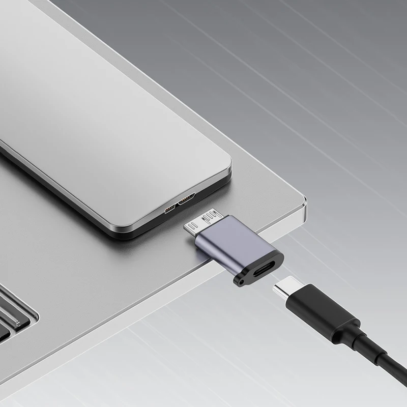 마이크로 B USB C 3.0 수-C 타입 암 어댑터, 외장 하드 드라이브 디스크 HDD 케이블 어댑터용, USB 3.0