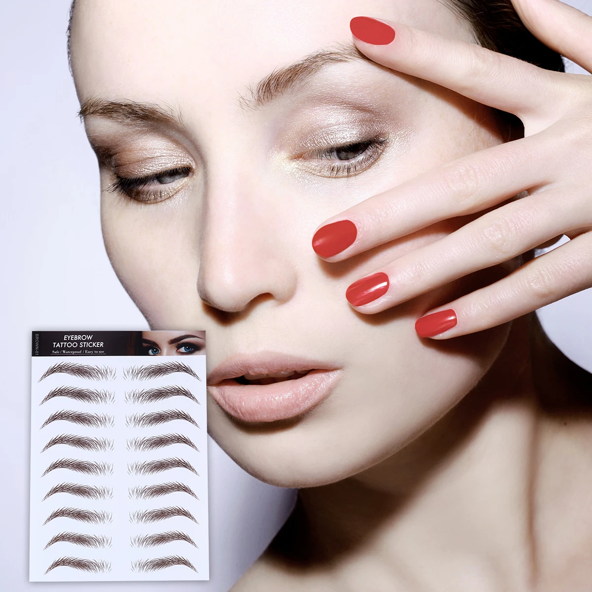 

4 Pcs Shaper Sticker Makeup Stickers Eyebrow 6D Hair-Like Eyebrows Transfer Artificial Fake Trimming