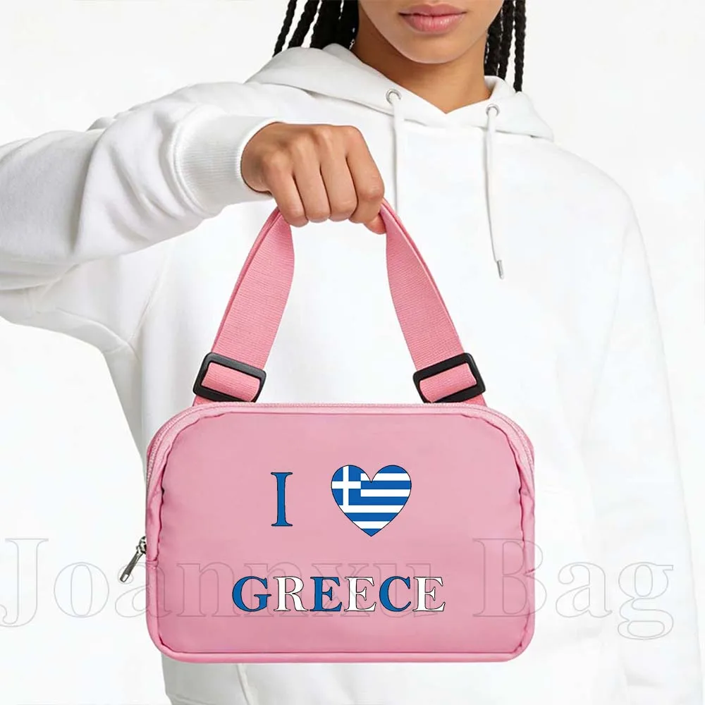 Greece Country Heart Flag Sport Waist Bags Running Belt Waterproof Cycling Wallet Pouch Portable Phone Gym Jogging Fanny Pack
