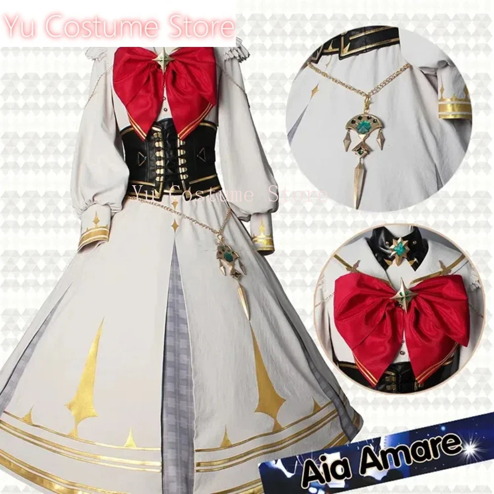 Yu Costume Vtuber EN ILUNA Aia Amare Game Suit Gorgeous Lovely Dress Uniform Cosplay Costume Halloween Party Outfit