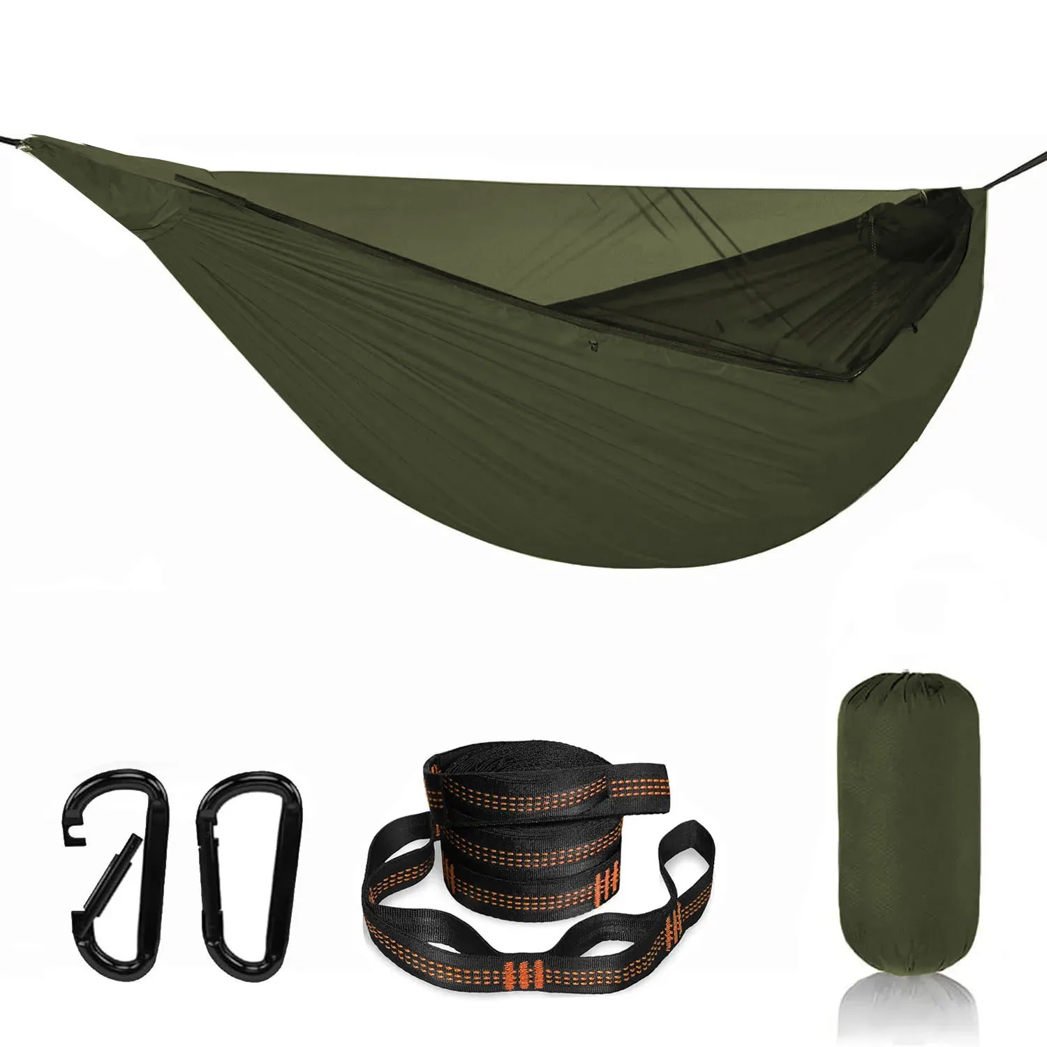 Camping Hammock With Mosquito Net For Camping And Travel Lightweight 210t Nylon Parachute Mosquito Swing Hammock JJ1762