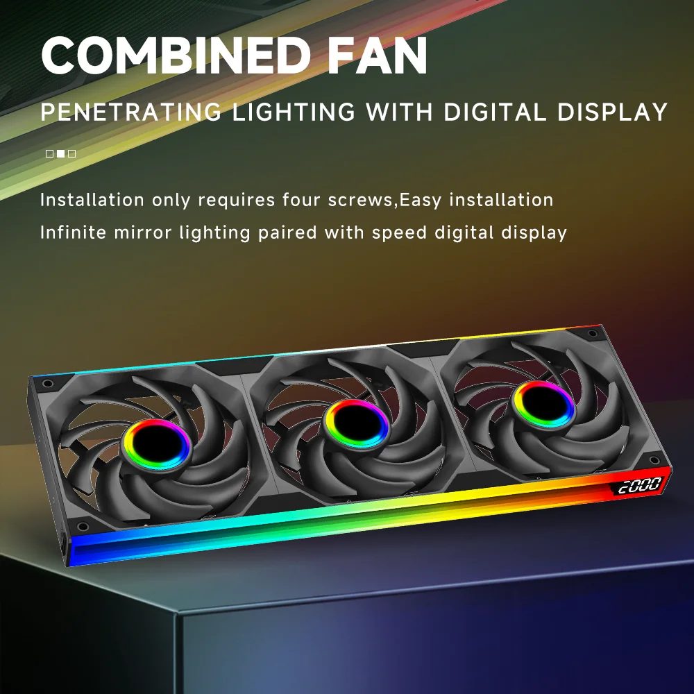 Jungle Leopard Starlink 360 Digital Integrated Fan 240 Chassis CD Pattern ARGB Synchronous Temperature Control Silent Cold Exhau