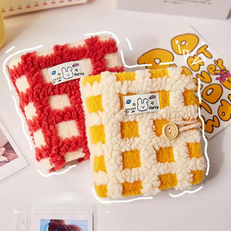 Cute Plush Palace Grid Cloth Small Card Book, Can Store 20Pcs Photos Under 3 Inches,The Best Gift For Friends