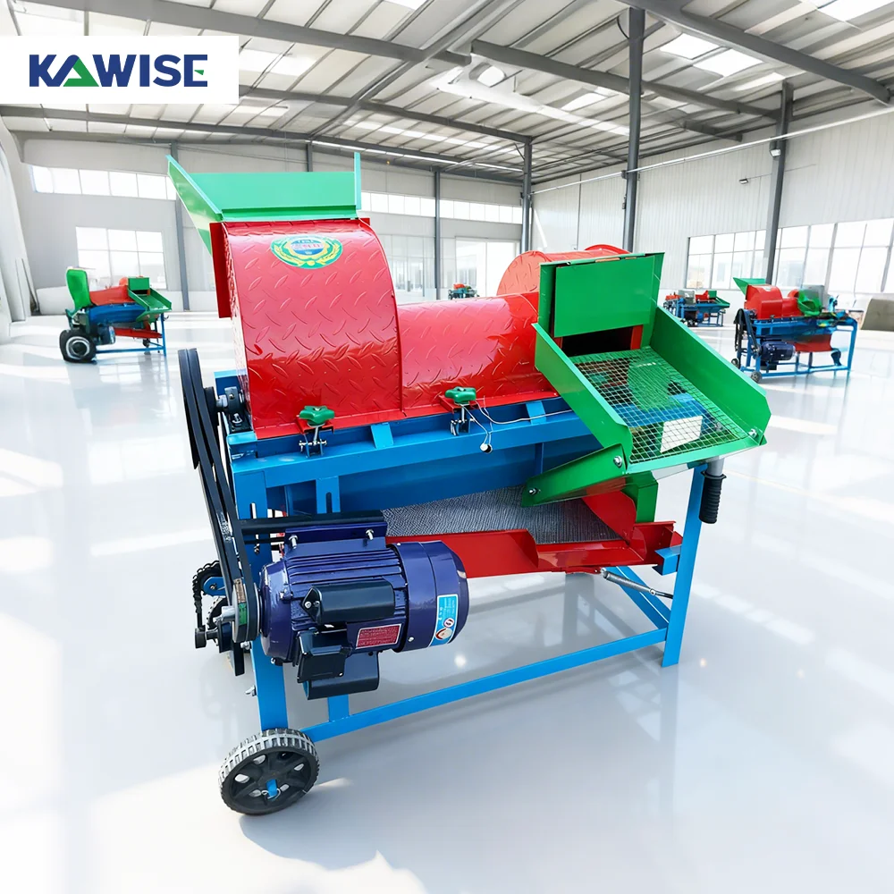 AIROW Compact Electric Multifunction Threshing Machine for Corn Beans Millet Sorghum and Small Farm Grain Rooms Stable Daily Use