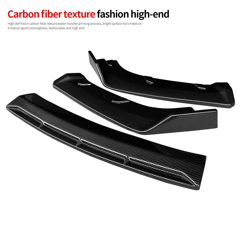 For Jaguar XF 2008-2014 Car Body Kit Front Bumper Splitters Lip Spoiler Extensions Rear Wrap Angle Shark Fins Carbon Look ABS