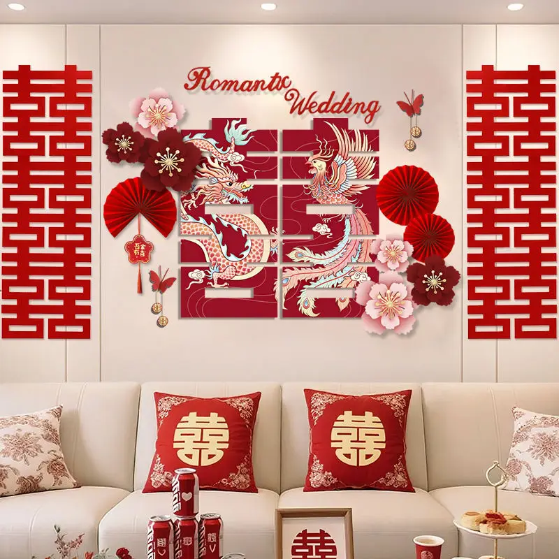 

2026 Chinese Wedding Decoraitons Chinese Wedding Xizi Flower Decoraitons Wedding Room Decoraitons Valentine's Day Gift Decor