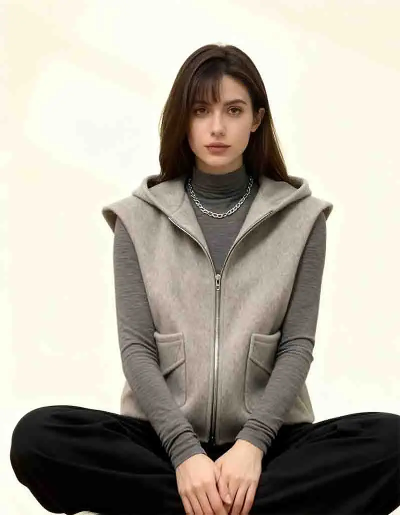 

Vests Waistcoats Thin Womens Vest Tops For Woman Fall Woolen Layered Patchwork Folk Artistic Unique Contrasting National Detail