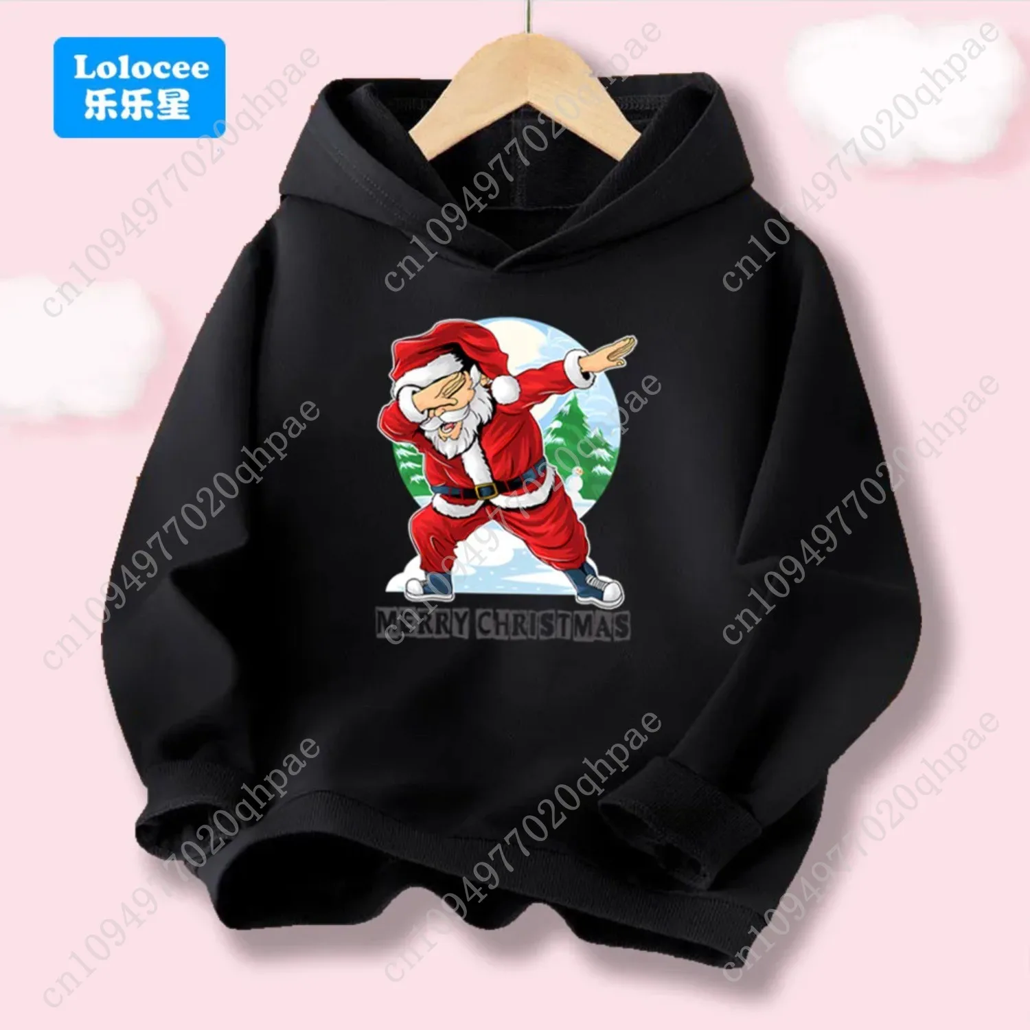 Merry Christmas & Cute Christmas Animals Print Hoodies Festive Children's Hooded Sweatshirt Spring Autumn Kids Tops SDDW1