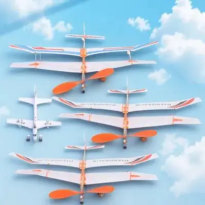 

3Pcs Rubber Band Powered Airplane Lightweight Glider for Kids DIY Educational Outdoor Fun Assemble Flying Playthings
