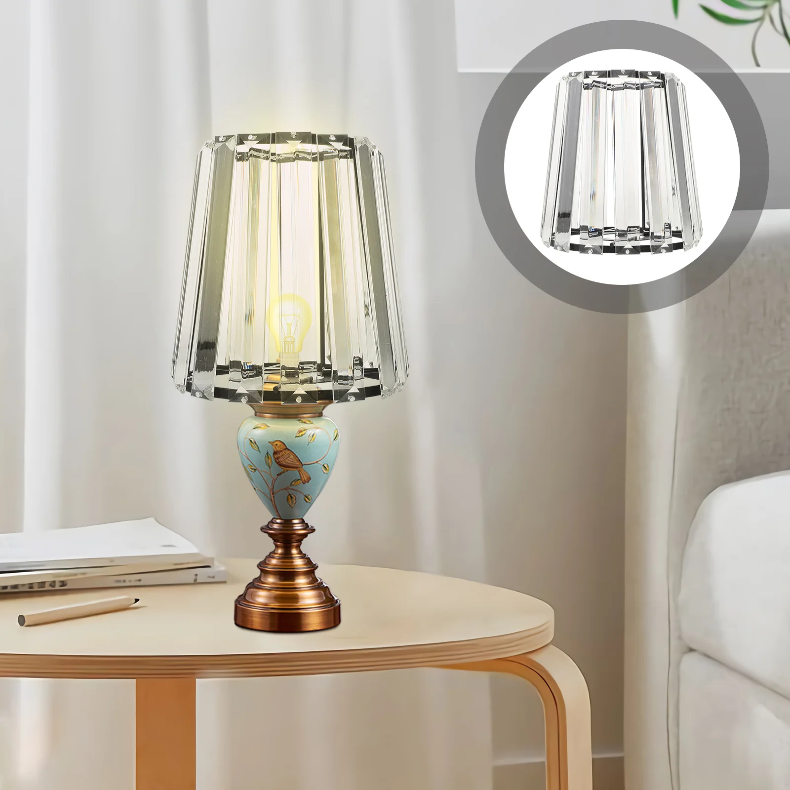 Crystal Glass Lampshade Shades For Pendant Light Chandelier Fixture Replacement Cover