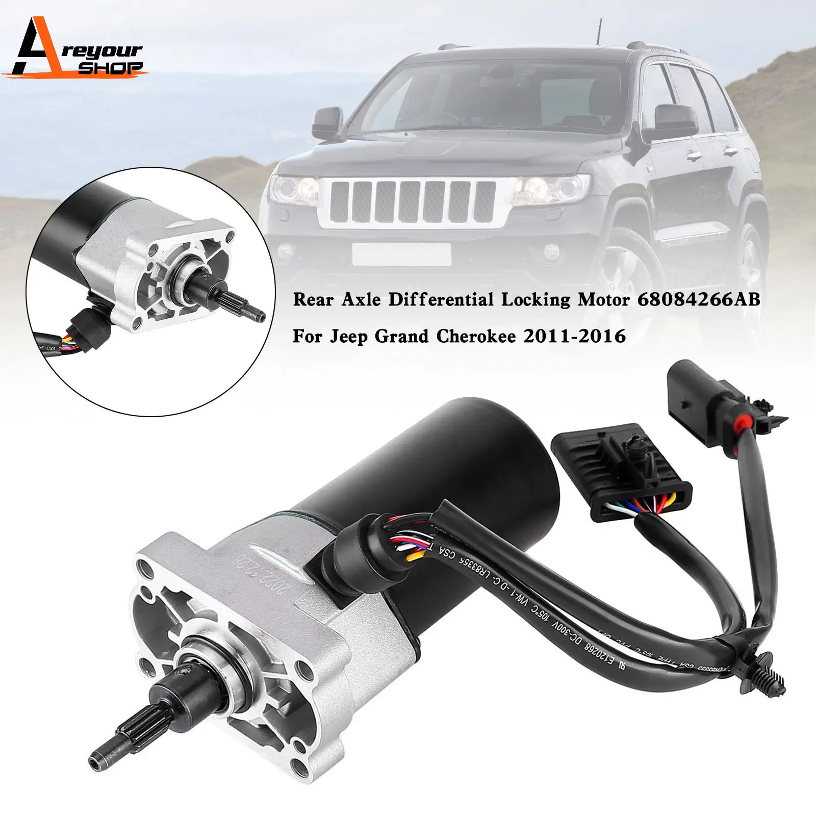 Areyourshop Rear Axle Differential Locking Motor 68084266AB for Jeep Grand Cherokee 11-2016 car accessories