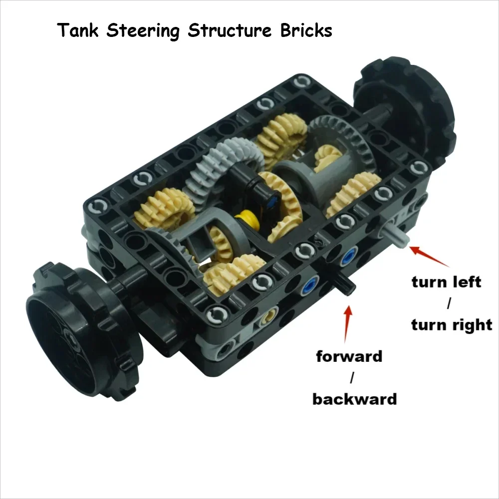 MOC 19788 タンクステアリングビルディングブロックギアパワーモーター制御差動穴アームビームアセンブリ STEM 知育玩具