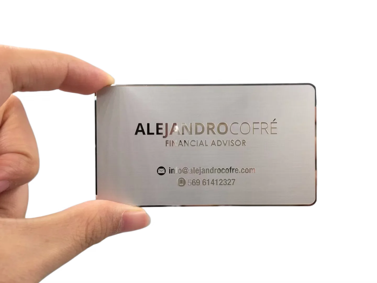 Shenzhen Factory Free Sample Credit Card Size Business Silkscreen Printing Metal Mirror Gift Card