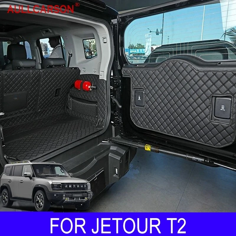 

For Jetour T2 2023 2024 2025 Trunk Mats Leather Durable Cargo Liner Boot Carpets Interior Luggage Full Cover Car Accessories