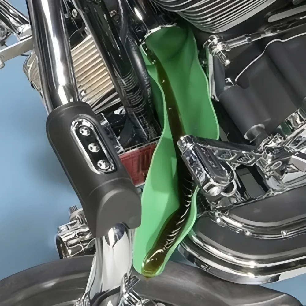 Flexible Draining Tool Foldable Car Aluminum Plate Plus Leather Funnel Oil Guide Plate Multi-functional Engine Oil Filling Tools