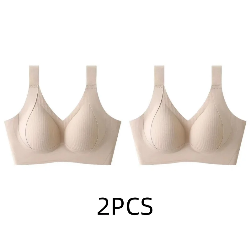 1/2PCS naadloos damesondergoed, dunne stijl, grote borsten, kleine borsten, geen draden, pull-up en anti-verslapping grote maat bh
