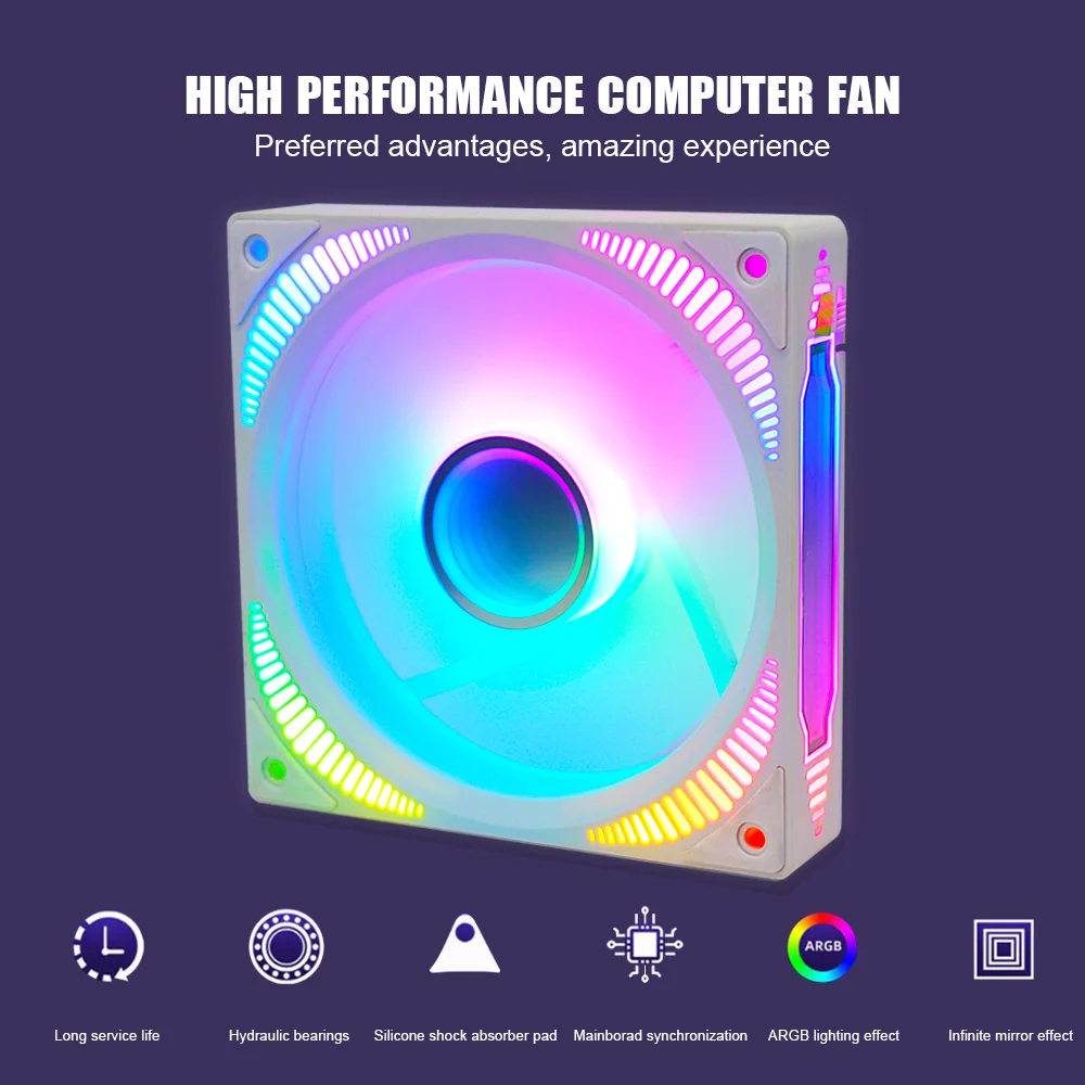 Kipas Casing PC Manmu RGB 120mm, Kipas Pendingin RGB 12cm, Radiator Pendingin CPU, Kipas Casing Komputer